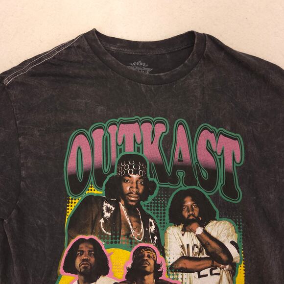 Outkast Rap Graphic Short Sleeve Crew Neck Shirt Mens Size Large L Black - Picture 1 of 9